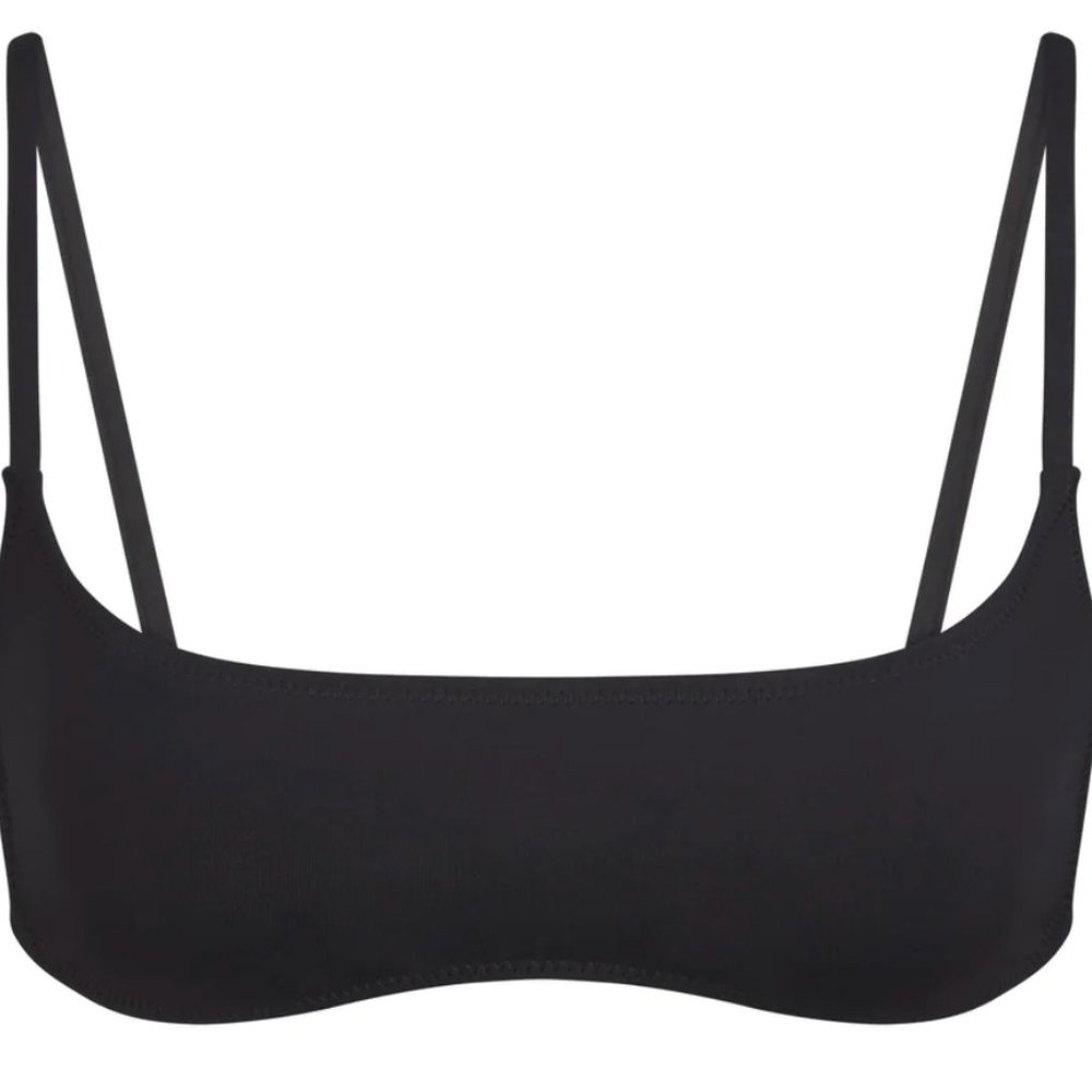 SKIMS Signature Swim Micro Scoop Bikini Top XL Onyx